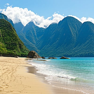 beautiful mountains and beach-1 beautiful mountains and beach-1